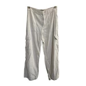 Hollister Pants Womens Large Linen Ultra High Rise Vintage Baggy Cargo #5656